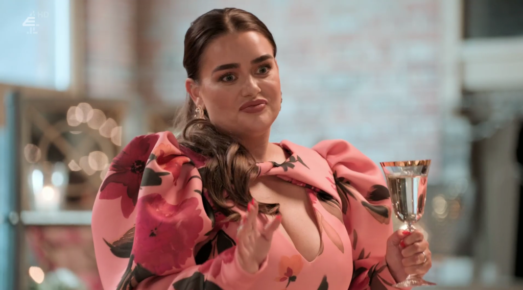 married at first sight uk: amy christophers raising a toast