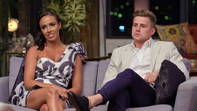 mikey and natasha from mafsau,sitting on a couch during a commitment ceremony